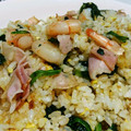 かりー子's cooksnap of when they made 我が家の定番☆ほうれん草エビ炒飯.