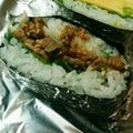 ぽんこ♡'s cooksnap of when they made 【おにぎらず】豚の生姜焼きサンドおむすび.