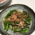 keikoree's cooksnap of when they made かき醤油で簡単！オクラとごまのおかか和え.