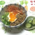 おはなすき's cooksnap of when they made 我が家の丼 簡単納豆キムチオクラ手抜き丼.