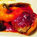 mikeutako's cooksnap of when they made ⌘ パプリカの肉詰め ⌘ お米入り ⌘.