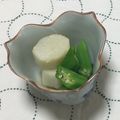 おはなすき's cooksnap of when they made レンジで5分！オクラと山芋の煮物.