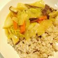 satokohime's cooksnap of when they made 生姜風味のあんかけ玄米炒飯.