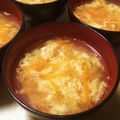 単刀直入's cooksnap of when they made 千切りにんじんのかき玉みそ汁.