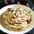 アコクックさん☆'s cooksnap of when they made ほうれん草とベーコンのクリームパスタ.