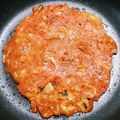 みきんこ✿'s cooksnap of when they made キムチーズチヂミ.