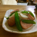 広野のタイタン's cooksnap of when they made ✿おさかなバーグと絹さやの白だし炒め✿.