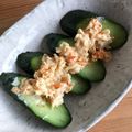 ★ハナエ★'s cooksnap of when they made キュウリのさきいかディップ乗せ.