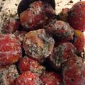 oimoim's cooksnap of when they made ミニトマトの黒ごまあえ【JA福岡市】.