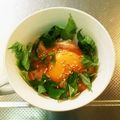 ゆりYO船長's cooksnap of when they made サーモンの卵黄のせ☆和風ユッケ仕立て.