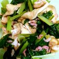 ゴロtaroo's cooksnap of when they made 小松菜と油揚げと干しエビの煮浸し.