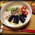 Yukachin®'s cooksnap of when they made 揚げ茄子のぶっかけうどん.