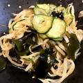 れこすけ1011's cooksnap of when they made わかめともやしときゅうりの酢の物.