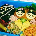 にこちゃん12144's cooksnap of when they made 彦星と織姫の七夕キャラ弁　ひな祭りにも♪.