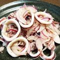 Meguminomy's cooksnap of when they made 紫玉ねぎといかのマリネ.