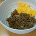 だいこんマン's cooksnap of when they made 超時短★2色そぼろ丼(お弁当におすすめ).