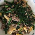 クックILDMGL☆'s cooksnap of when they made 豚ひき肉入り、ニラ玉炒め.