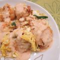 はなプリン's cooksnap of when they made えびと卵の春色ソースかけ.