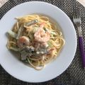 モモコ2016's cooksnap of when they made 海老とアスパラのチーズクリームパスタ☆.