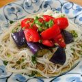 sawaneco's cooksnap of when they made サッパリ簡単！茄子とトマトの素麺♡.