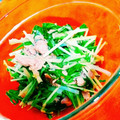 Jntih's cooksnap of when they made あと一品に★水菜とツナのおひたし.