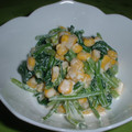 Jock's cooksnap of when they made ほうれんコーンのわさマヨ和え.