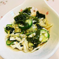 梨パフェ♪'s cooksnap of when they made きゅうりとわかめの酢の物.