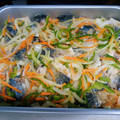クックZTZ10H☆'s cooksnap of when they made 簡単ヘルシー！竜田揚げ風鯖と野菜のマリネ.