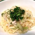 izoopu's cooksnap of when they made ナスと大葉の和風冷製パスタ.