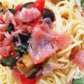 obaka's cooksnap of when they made なすとトマトと生ハムの冷製パスタ.