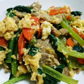 たく＆かずママ's cooksnap of when they made ♥小松菜と豚肉の卵でフワリ炒め♥.