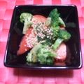 ごーあい's cooksnap of when they made ♪ブロッコリーとトマトの梅ごま和え♪.