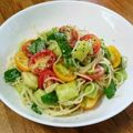 sa☆ku☆ra's cooksnap of when they made トマトとバジルの冷製パスタ.
