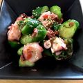 マイとクロの幸せ生活's cooksnap of when they made きゅうりとタコカマの梅肉ソースかけ★.