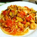 ちゃみねこ's cooksnap of when they made パスタ（シーフード＆茄子とトマトのスパ）.