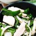 erui's cooksnap of when they made 鶏肉とピーマンのガーリック炒め.