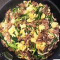 kunX2's cooksnap of when they made 牛肉とにらと炒り卵の炒め物♪簡単野菜炒め.