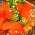 ★ちーた's cooksnap of when they made トマトとオクラのめんつゆ酢ごま油和え.