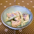 龍青空ママ's cooksnap of when they made たことアスパラのにんにくマヨ和え＊.