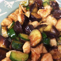 夏生まれの人's cooksnap of when they made ササミと茄子とおばけきゅうりの甘辛炒め.