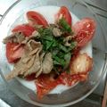 クックBNQ5PD☆'s cooksnap of when they made 鶏そぼろとトマトの冷やし豆乳坦々麺.