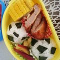 eiyoushi's cooksnap of when they made サッカーボールのキャラ弁当☆.