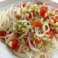 eokico's cooksnap of when they made ツナ・トマ・きゅうりの ぶっかけ素麺.