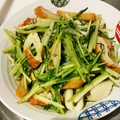 ゆなりちママ's cooksnap of when they made ごま油と塩のみ☆簡単＆適当水菜の炒め物.