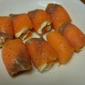 しろはる。's cooksnap of when they made スモークサーモンのくるくるクリチ巻き.