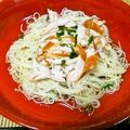 ちぃ兄やん's cooksnap of when they made スモークチキンのせ☆梅そうめん.