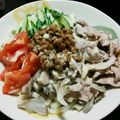 ☆★みささん★☆'s cooksnap of when they made 納豆と豚しゃぶ☆ごまだれサラダうどん.