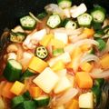 Kanarusei☆'s cooksnap of when they made 簡単♡鶏むね肉とオクラ野菜のケチャ煮込み.