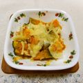 pitachan1's cooksnap of when they made カボチャとゆでたまごのマヨチーズ焼き.