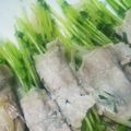 sa1201's cooksnap of when they made 豆苗の豚肉巻きレンジ蒸し.